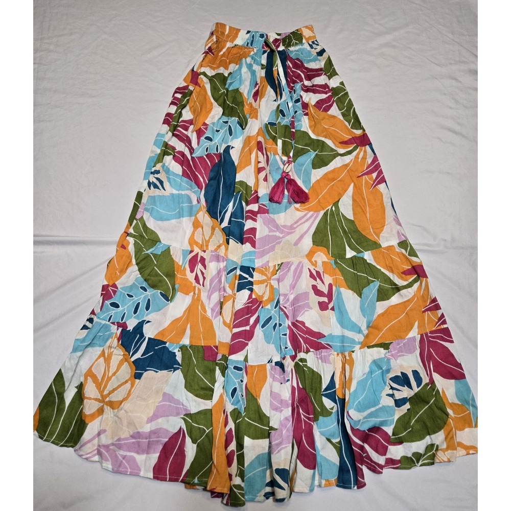 True Destinations Womens Floral Tiered Wide Leg PullOn Flare Pant Multi XS Rayon